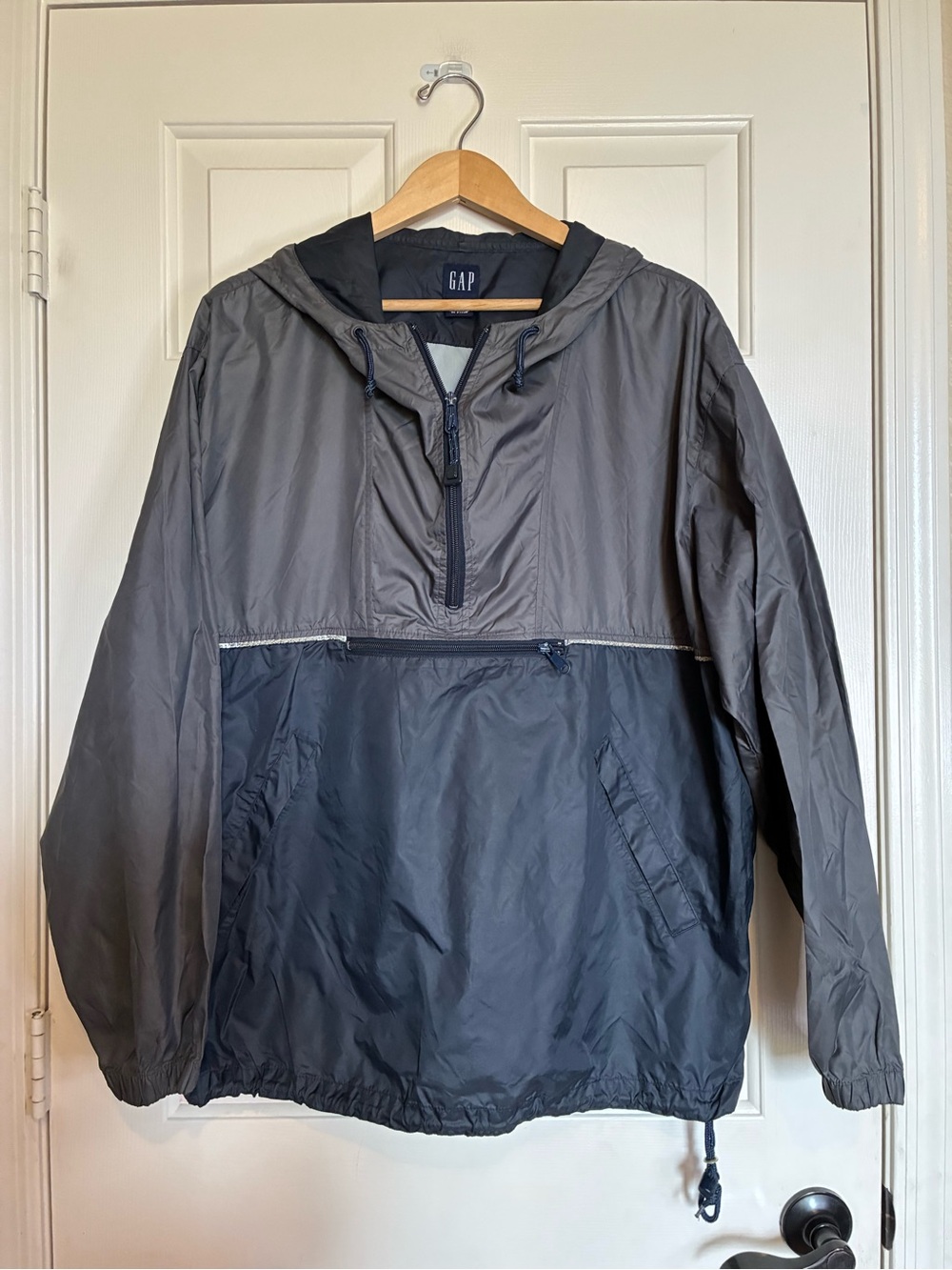 GAP Men's Two-Tone Gray Pullover Anorak Windbreaker Vtg